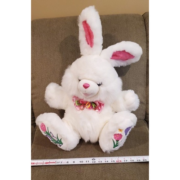 Tb Toy Trading Co Large Rabbit with Appliqued and Embroidered Floral Feet - Picture 9 of 12